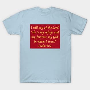 Bible Verse Psalm 91:2 T-Shirt